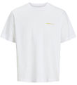 Jack & Jones Stuttermabolur - JorParos - Bright White/BANDANA