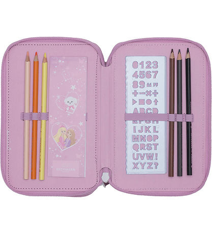 Beckmann Pencil Case w. Contents - Rosie - Pink