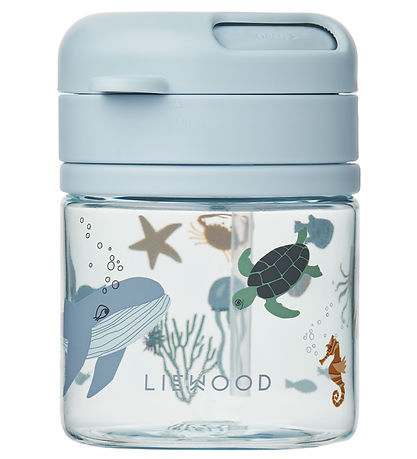 Liewood 컵 포함 빨대 - 파비아 - 280ml - 바다 생물/샌디