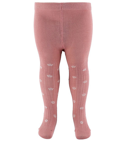 Minymo Tights - 2-Pack - Ash Rose w. Flowers