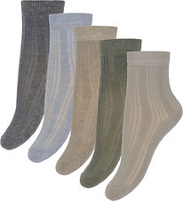 Minymo Socks - 5-Pack - Winter Sky w. Rib