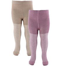 Minymo Tights - 2-Pack - Dusky Orchid w. Glitter