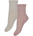 Minymo Socks - 2-Pack - Ash Rose w. Glitter