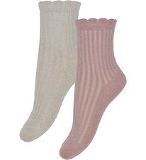 Chaussettes Minymo - 2 Pack - Ash Rose av. Brillant