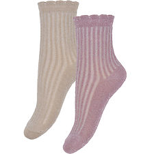 Minymo Socks - 2-Pack - Dusky Orchid w. Glitter