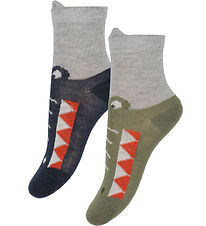 Chaussettes Minymo - 2 Pack - Dark Marine/Vert Militaire av. Cro