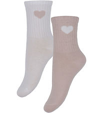 Chaussettes Minymo - 2 Pack - Shell av. Coeur