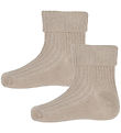 Minymo Sukat - 2 kpl - Joustinneule - Light Taupe