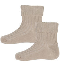 Minymo Socks - 2-Pack - Rib - Light Taupe