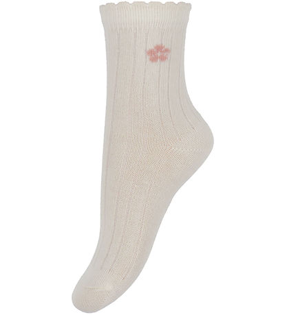 Minymo Socks - 2-Pack - Ash Rose w. Flowers