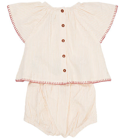 Copenhagen Colors Shorts Set - Dusty Rose W. Cream Stripe W. Ber