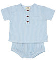 Copenhagen Colors Shorts Set - Sky Blue W Cream Stripe