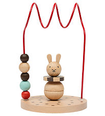 OYOY Rechenbrett - Zirkus Rabbit - Holz - Nature/Cherry Red