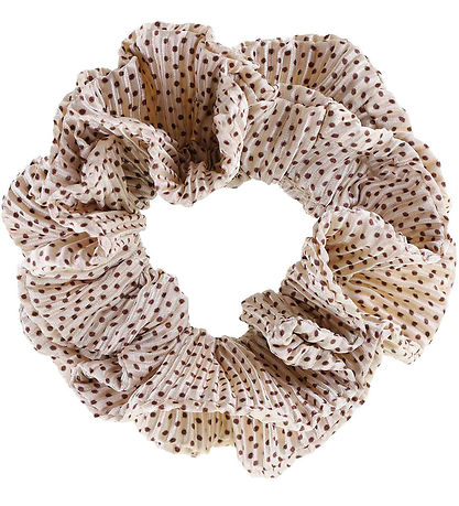 By Stær Scrunchie - Kaisa - White/Brown Dots