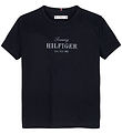 Tommy Hilfiger T-paita - Käsikirjoitus - Dark Yö Laivastonsinine
