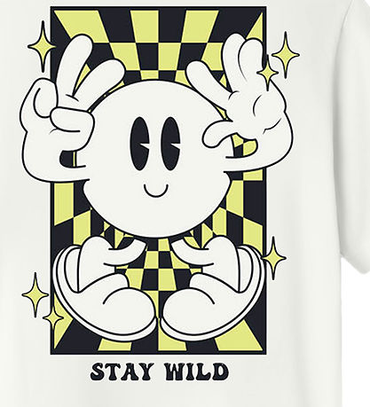 Name Imj n+t T-shirt - NkmZulla - Bright White/Sunny Lime