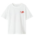 Name It T-shirt - NkmFonnot - Bright White/LOBSTER