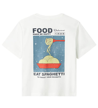 Name It T-shirt - NkmFonnot - Bright White/SPAGHETTI