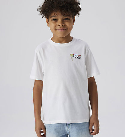 Name It T-shirt - NkmFonnot - Bright White/SPAGHETTI