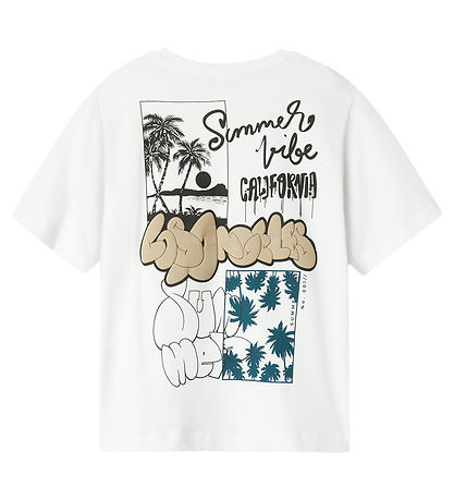 Name It T-shirt - NkmZulla - Noos - Bright White/GULF Coast