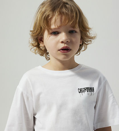 Name It T-shirt - NkmZulla - Noos - Bright White/GULF Coast
