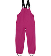 Color Kids Shell pants w. Suspenders - Festival Fuchsia