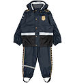 Mikk-Line Rainwear w. Suspenders - PU - Blue Nights w. Police