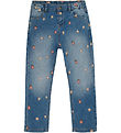 Minymo Jeans w. Embroidery - Blue Fog