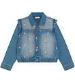 Minymo Denim Jacket w. Embroidery - Blue Fog
