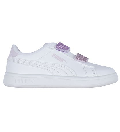 Puma Shoes - Smash 3.0 L Glitter Velcro - White/Lavender Alert