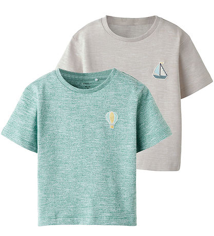 T-Shirt Name It - NmmFredery - 2 Pack - Île fossile/Deep Jungle