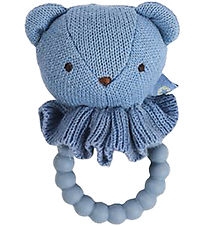 Smallstuff Rattle Teether - Bear - Knitted - 10 cm - Blue