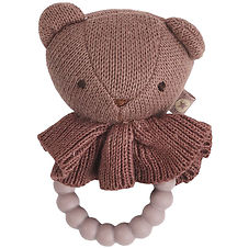 Smallstuff Rattle Teether - Knitted - 10 cm - Dark Rose