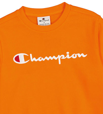 Champion 맨투맨 - 크루넥 - 오렌지 포함 로고
