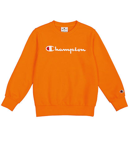Champion 맨투맨 - 크루넥 - 오렌지 포함 로고