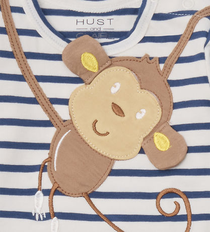 Hust and Claire Bodysuit l/s - Billy - Ivory w. Monkey