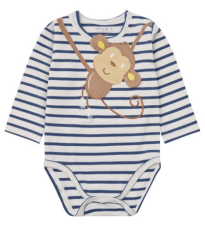 Hust and Claire Bodysuit l/s - Billy - Ivory w. Monkey