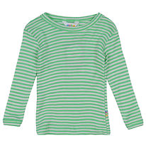 Joha Tröja - Rib - Ull/Silke - Off White/Grön