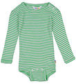 Joha Bodysuit l/s - Rib - Wool/Silk - Off White/Green