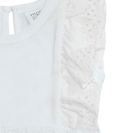 Hust and Claire Bodysuit w. Skirt s/s - Kristi - White w. Embroi