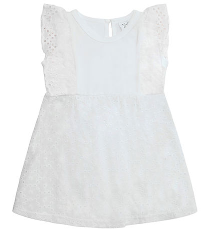 Hust and Claire Bodysuit w. Skirt s/s - Kristi - White w. Embroi