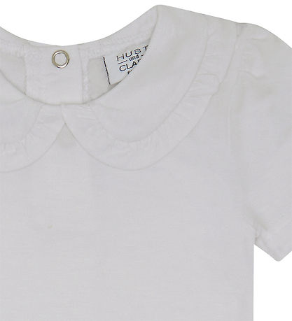 Hust and Claire Bodysuit s/s - Bri - White w. Collar