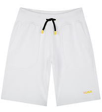 HUGO Sweat Shorts - White w. Yellow