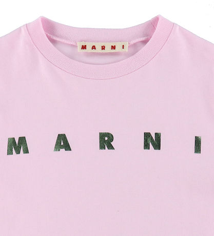 Marni T-shirt - Cropped - Soft Pink w. Print