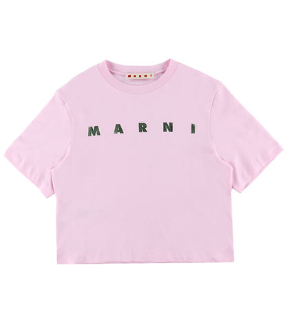 Marni T-shirt - Cropped - Soft Pink w. Print