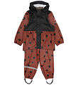 Mikk-Line Rainwear w. Suspenders - PU - Henna w. Ladybug