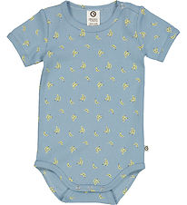 Müsli Bodysuit s/s - Rib - Banana - Ocean/Corn/Night Blue