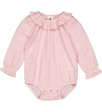Müsli Bodysuit l/s - Seersucker Stripe - Conditioner Cream/Bubbl