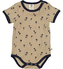 Müsli Bodysuit s/s - Palm - Cashmere/Night Blue