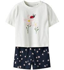 Name It Shorts Set - NmfVilinse - Bright White/Navy Blazer m. Bl